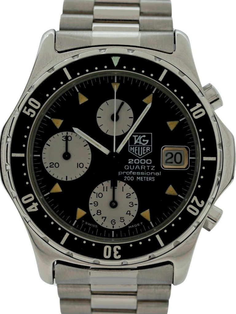 Tag Heuer 37mm Men's 2000 Series Chronograph Black Dial Watch! Ref: 273.206! — image 5 of 8